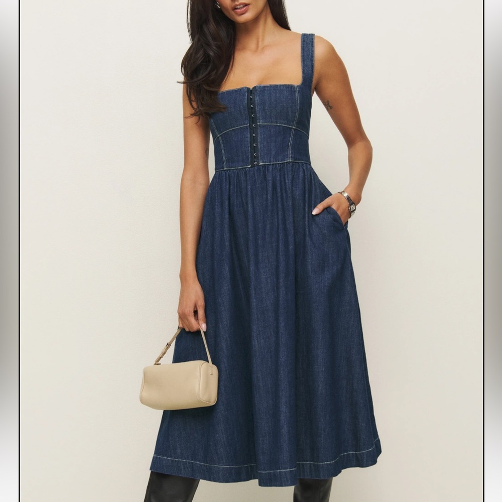 Reformation Tagliatelle Denim Dress